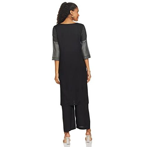 Black Printed Kurta-Palazzo Set