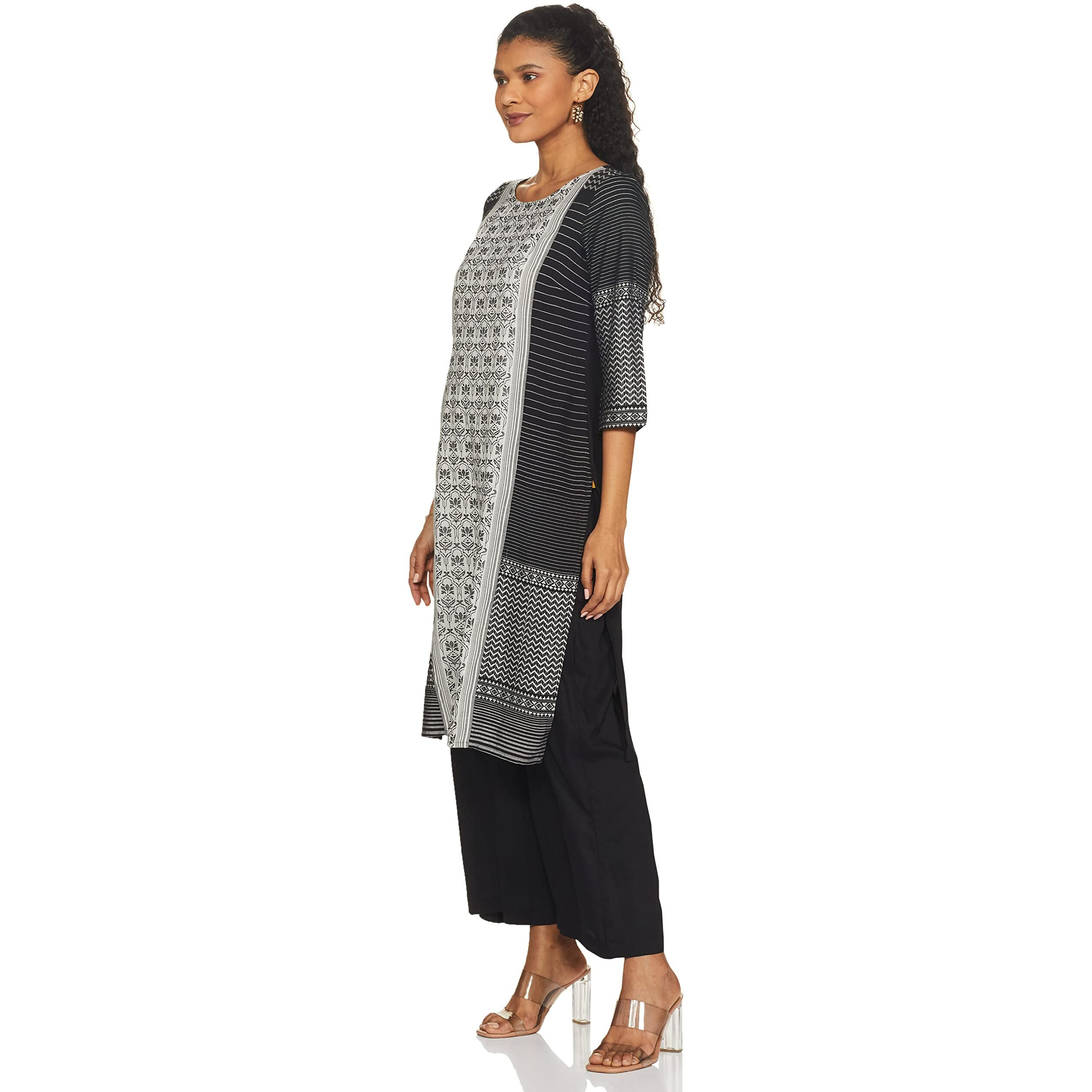 Black Printed Kurta-Palazzo Set