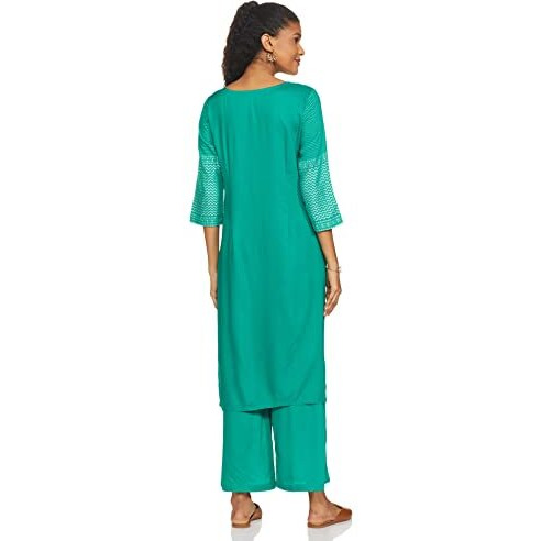 Green Printed Kurta-Palazzo Set