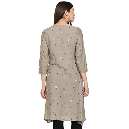 W For Woman Smoke Grey A-Line Kurta_22Few17277-116731_2Xl