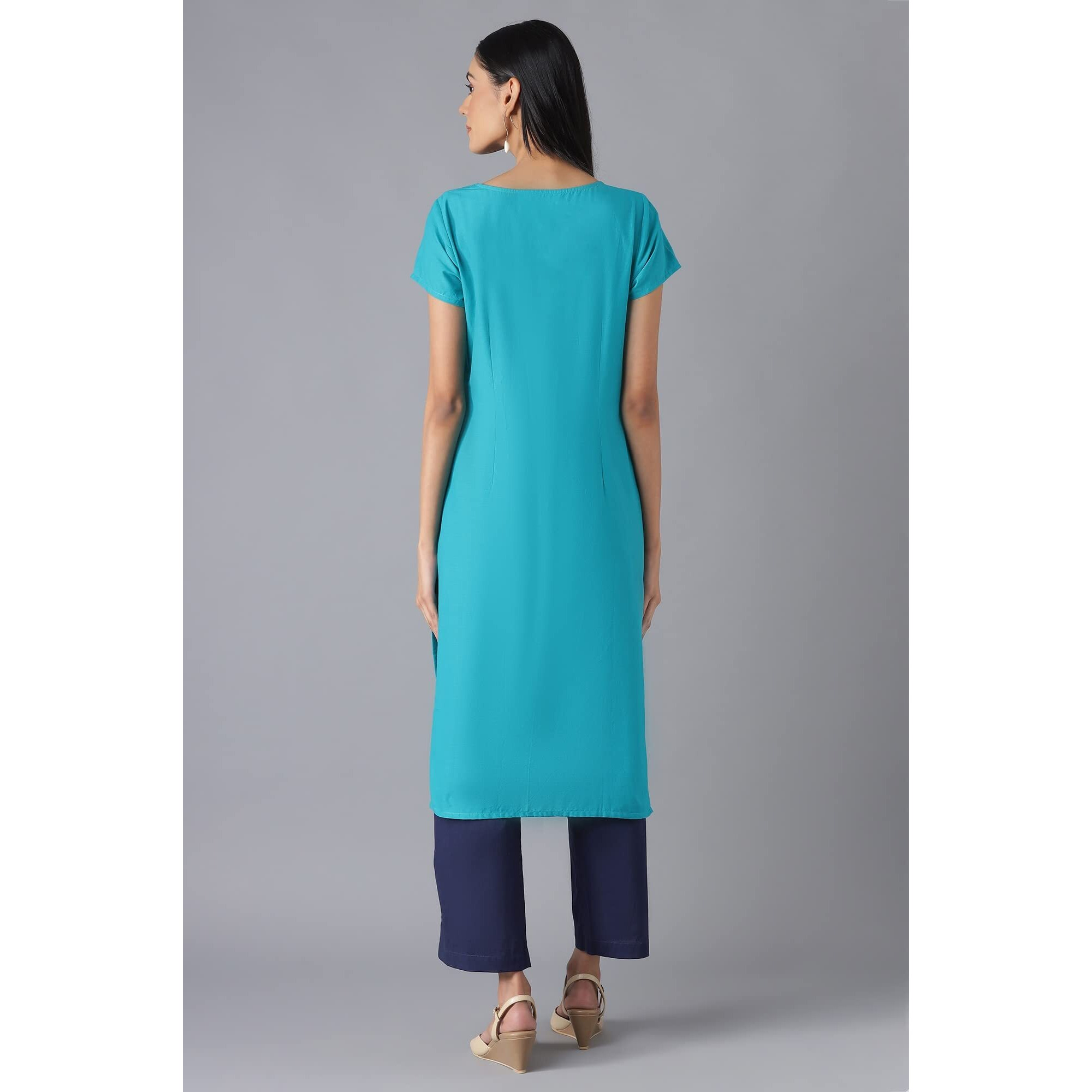 Aurelia Women's Cotton Kurta & Trouser (22Feas12875-702986_Green_S)