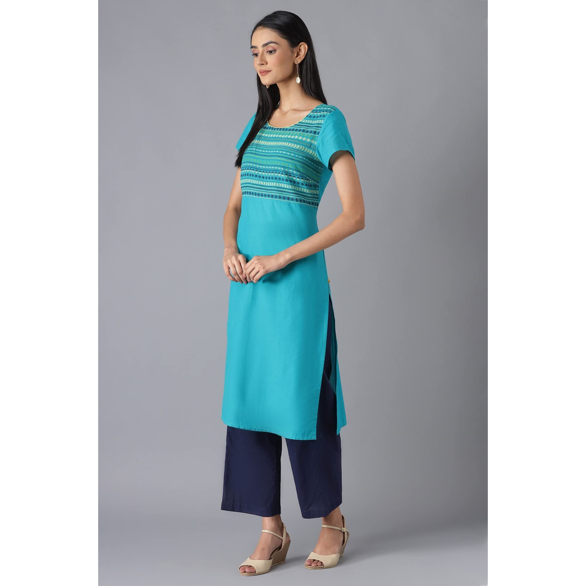 Aurelia Women's Cotton Kurta & Trouser (22Feas12875-702986_Green_S)