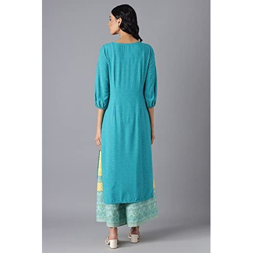 Aurelia Women's Viscose Geometric Regular Kurta (22Fea12939-503682_Navigate_S)