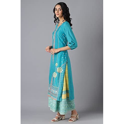 Aurelia Women's Viscose Geometric Regular Kurta (22Fea12939-503682_Navigate_S)