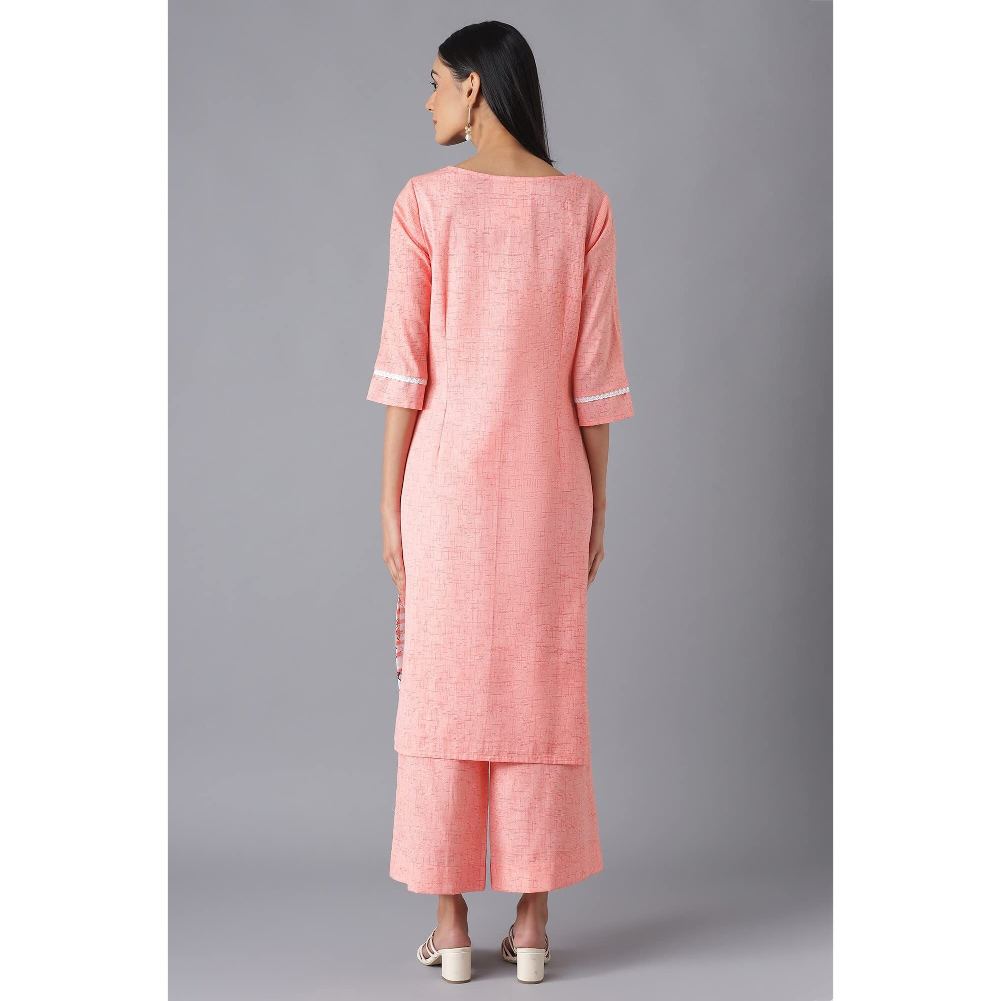 Aurelia Women's Viscose Kurta & Cullote (22Feas12936-503678_Peach_2Xl)
