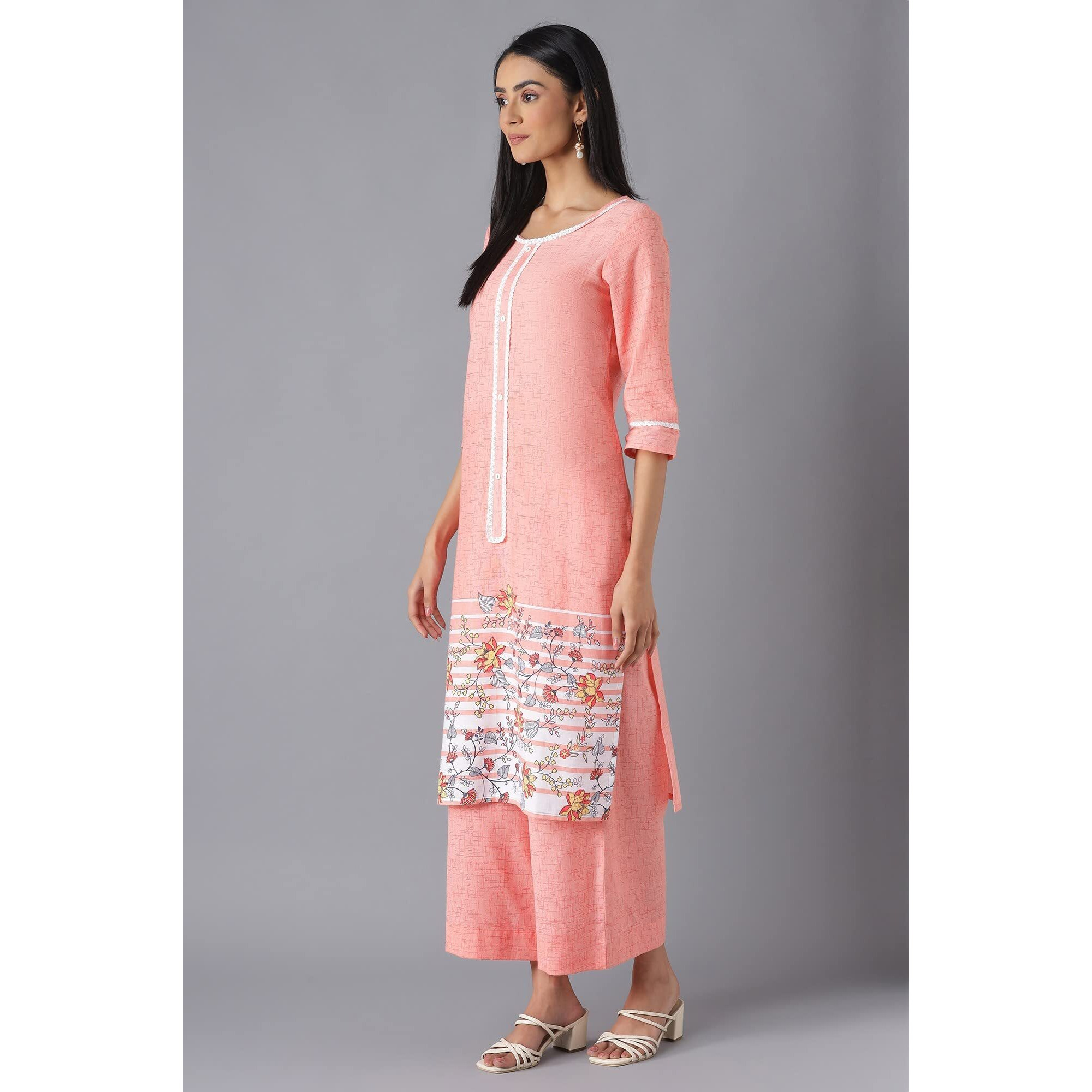 Aurelia Women's Viscose Kurta & Cullote (22Feas12936-503678_Peach_2Xl)