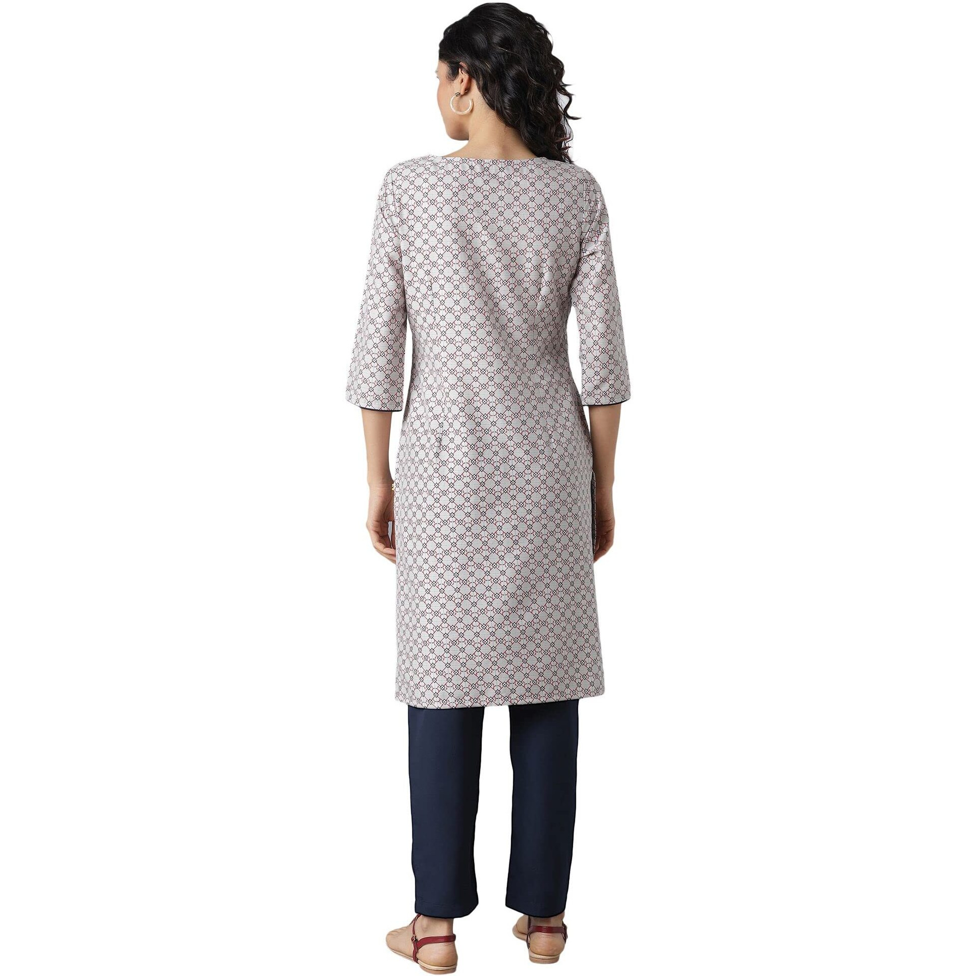 Aurelia Women's Viscose Kurta & Trouser (22Onas13031-505131_Grey_L)