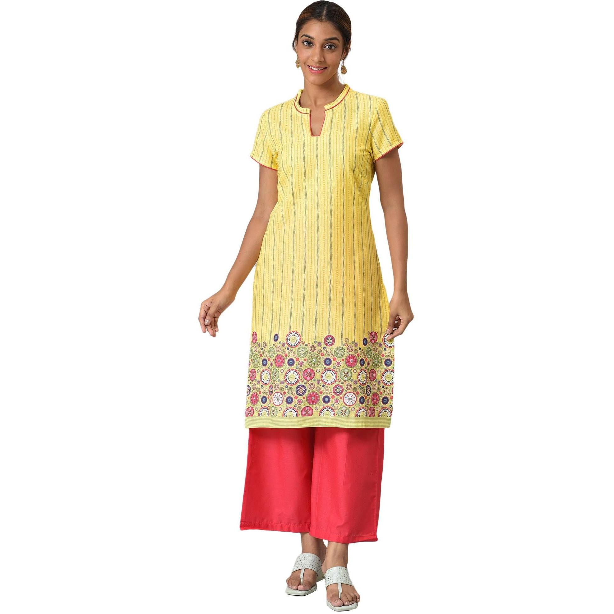 Aurelia Women Printed Rayon Kurta Set With Palazzos_22Onas13248-505331_L