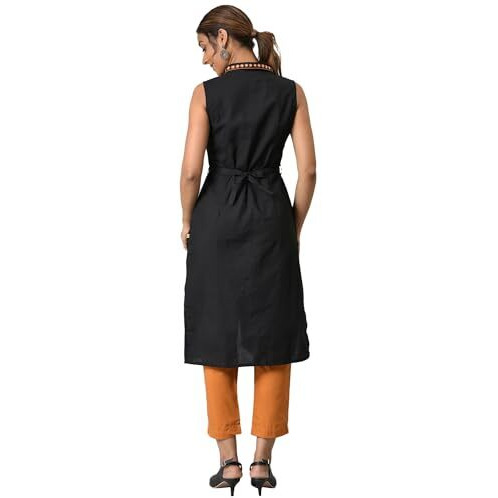 Aurelia Women's Cotton Kurta, Trouser (22Onas13273-604155_Black