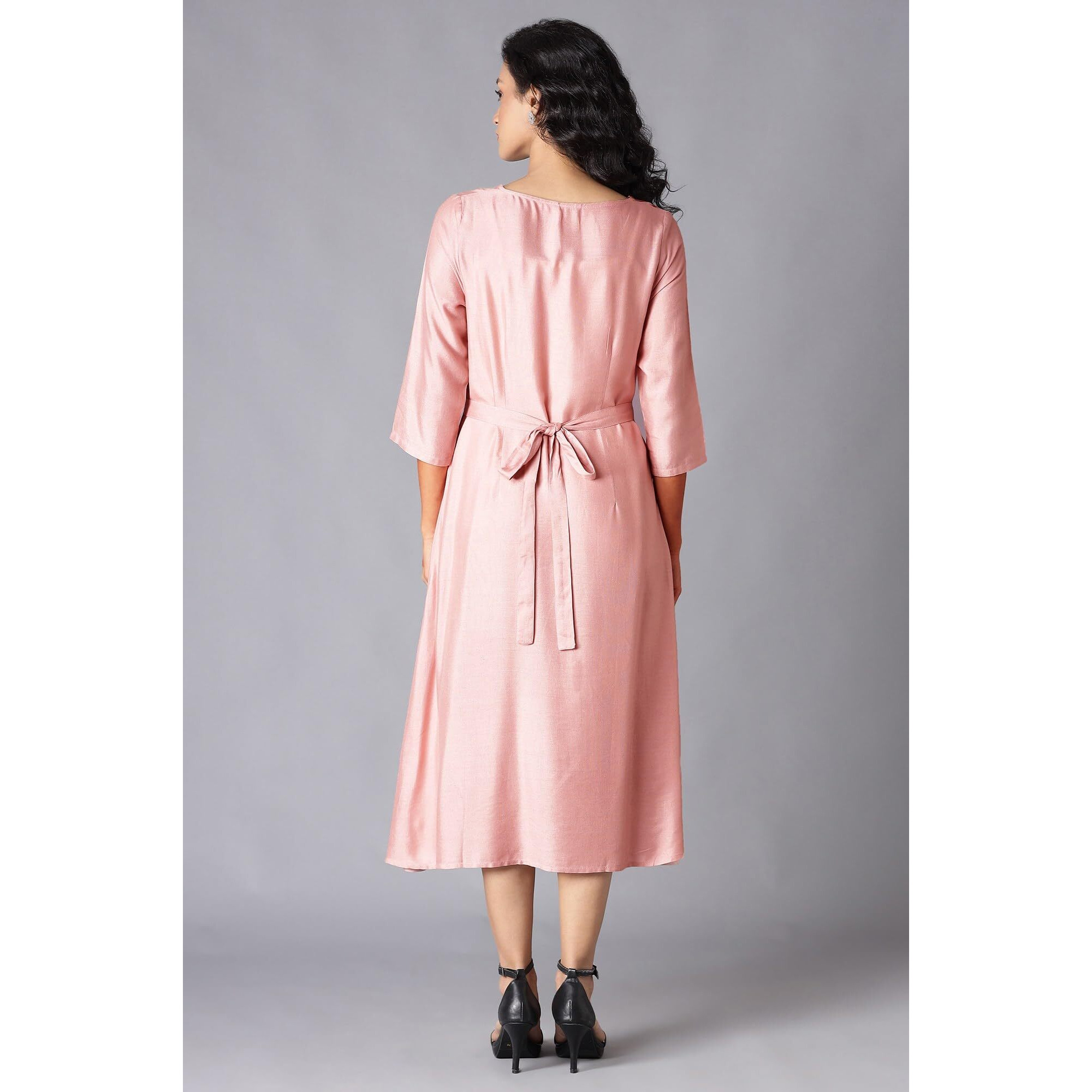 W For Woman Crepe Pink A-Line Printed Kurta_22Few17339-118116_L