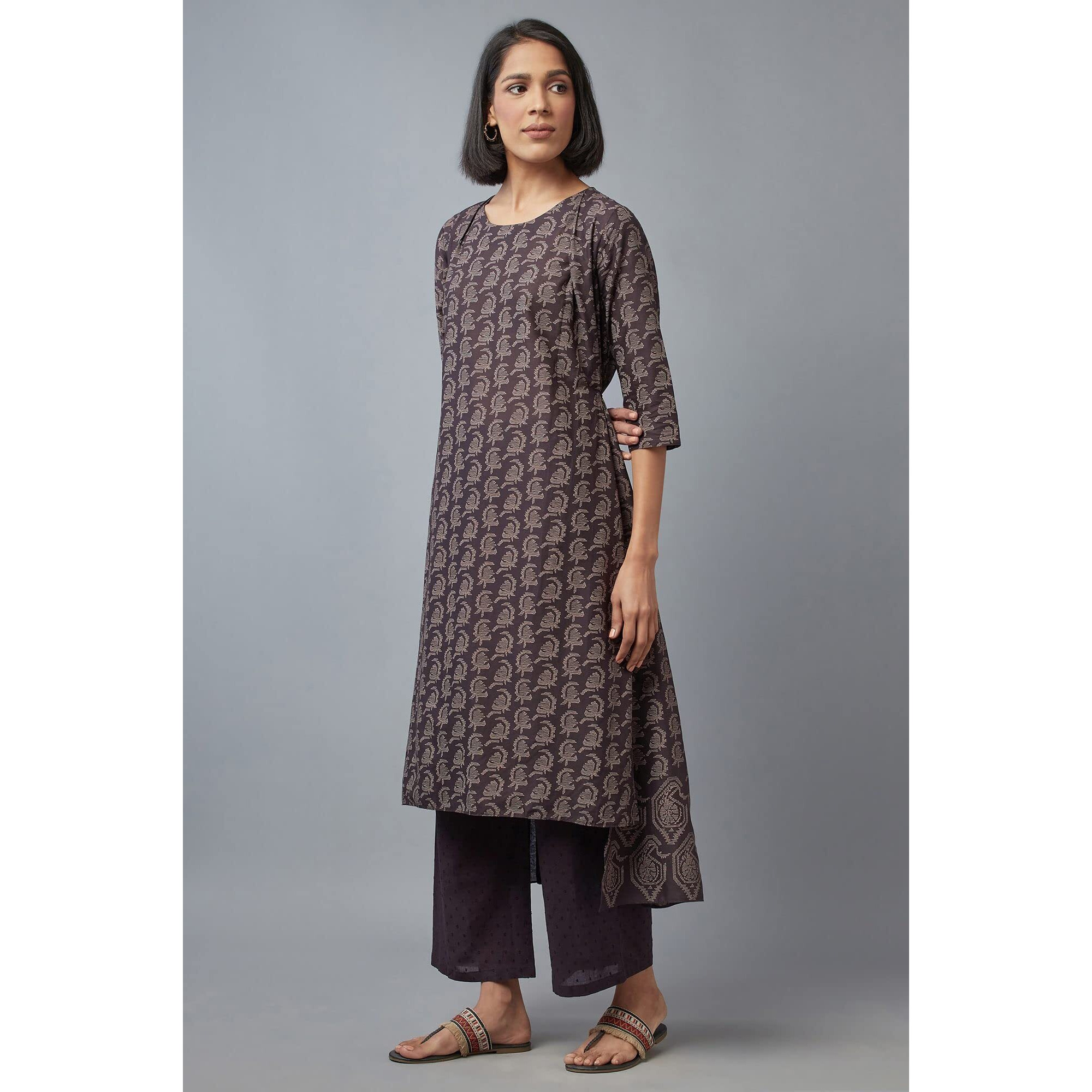 W For Woman Women's Cotton Regular Kurta (22Few17397
