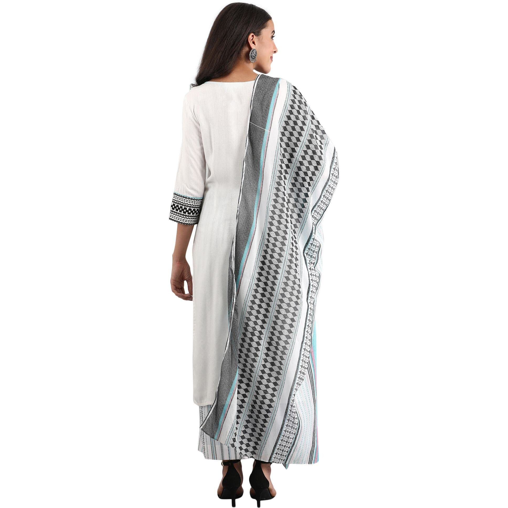 Aurelia Women's Rayon Solid Kurta, Palazzo & Dupatta (22Feas11189-601166_Blue Bird_S)