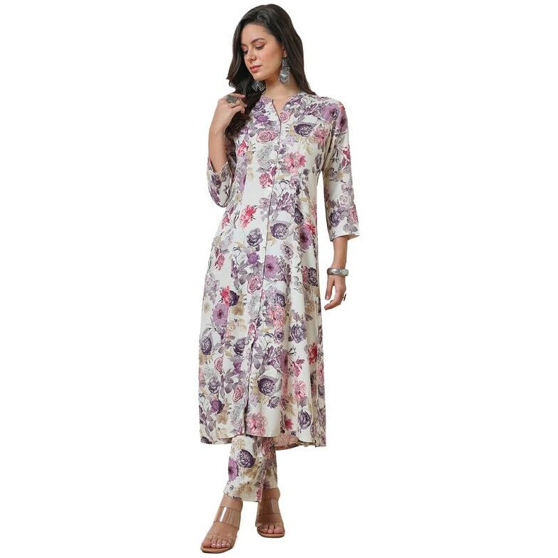 Soch Women's Rayon Co-Ords Set (Cwa4Ks10430A_Off White
