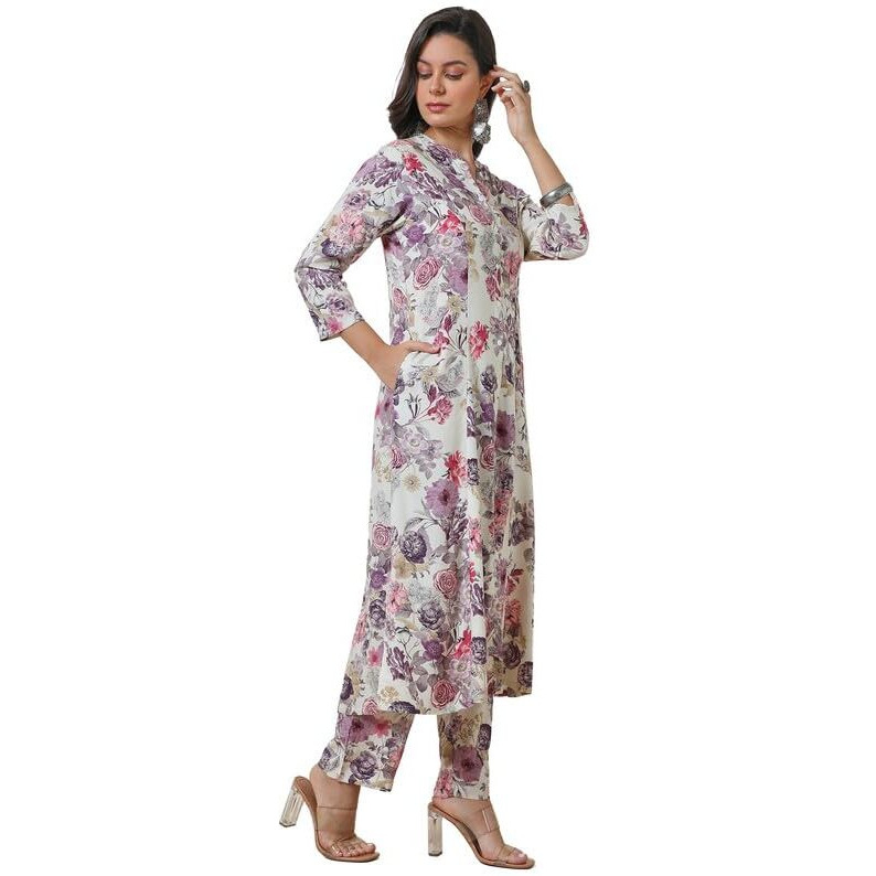 Soch Women's Rayon Co-Ords Set (Cwa4Ks10430A_Off White