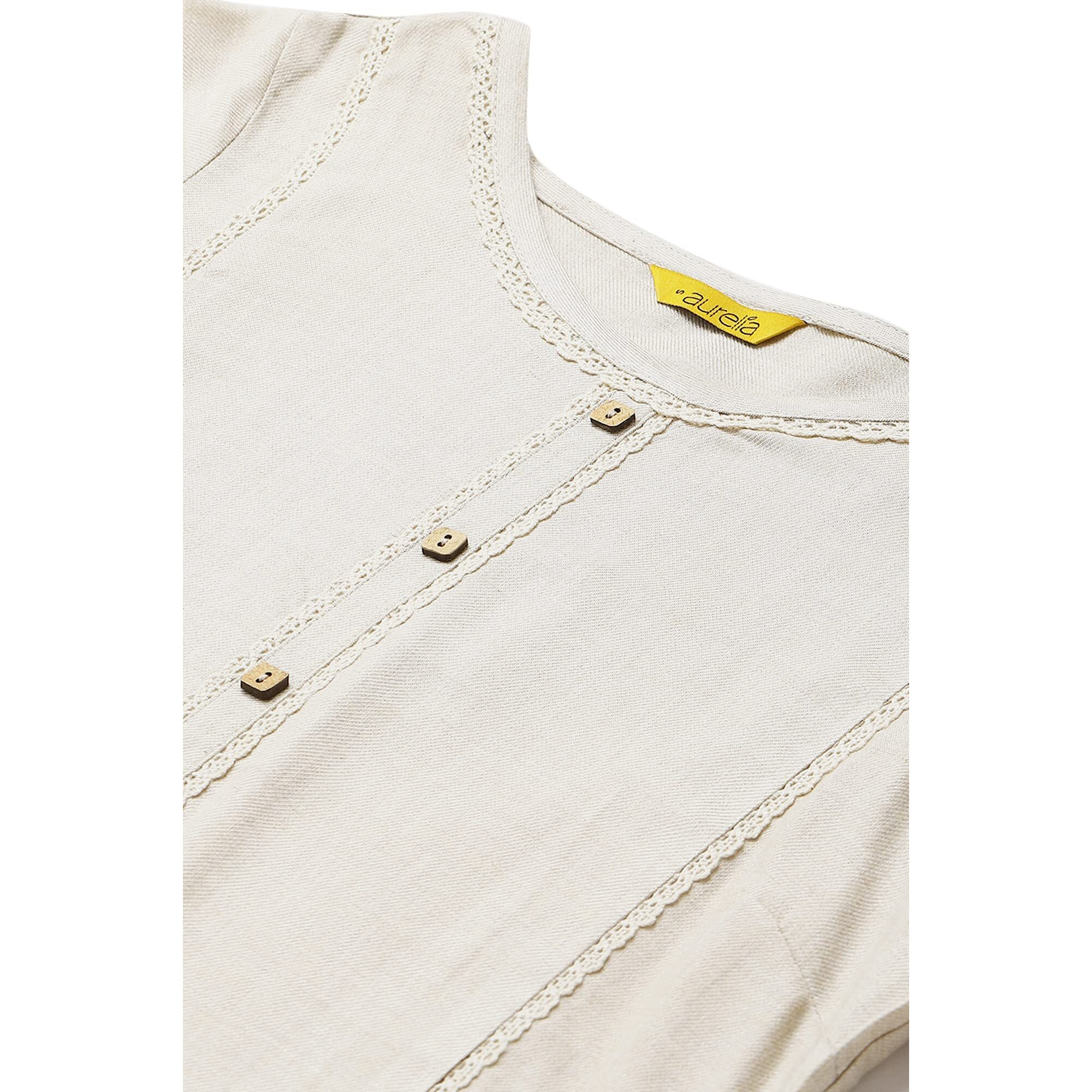 Aurelia Women Beige Solid Kurta With Straight Palazzo_22Auas13388-702555_S