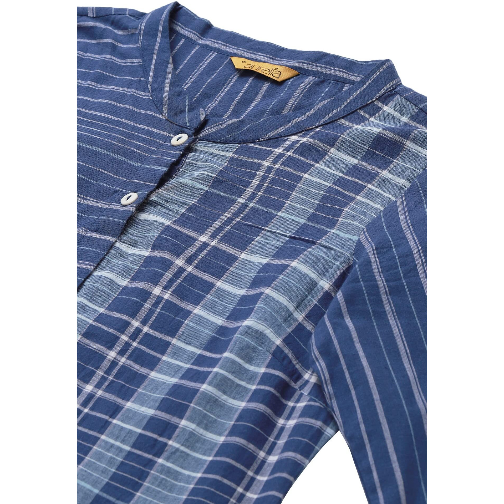 Aurelia Cotton Straight Kurta For Women-22Aua13368-703590_Xs,Deep Blue