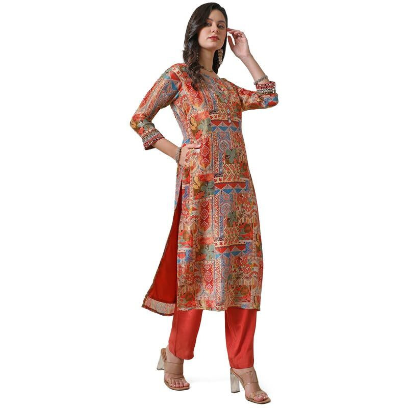 Soch Women's Tissue Kurta Set (Ewa4Ks10507A_Multicolour