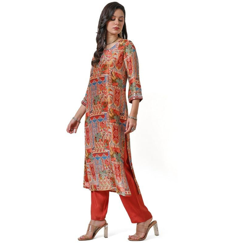Soch Women's Tissue Kurta Set (Ewa4Ks10507A_Multicolour