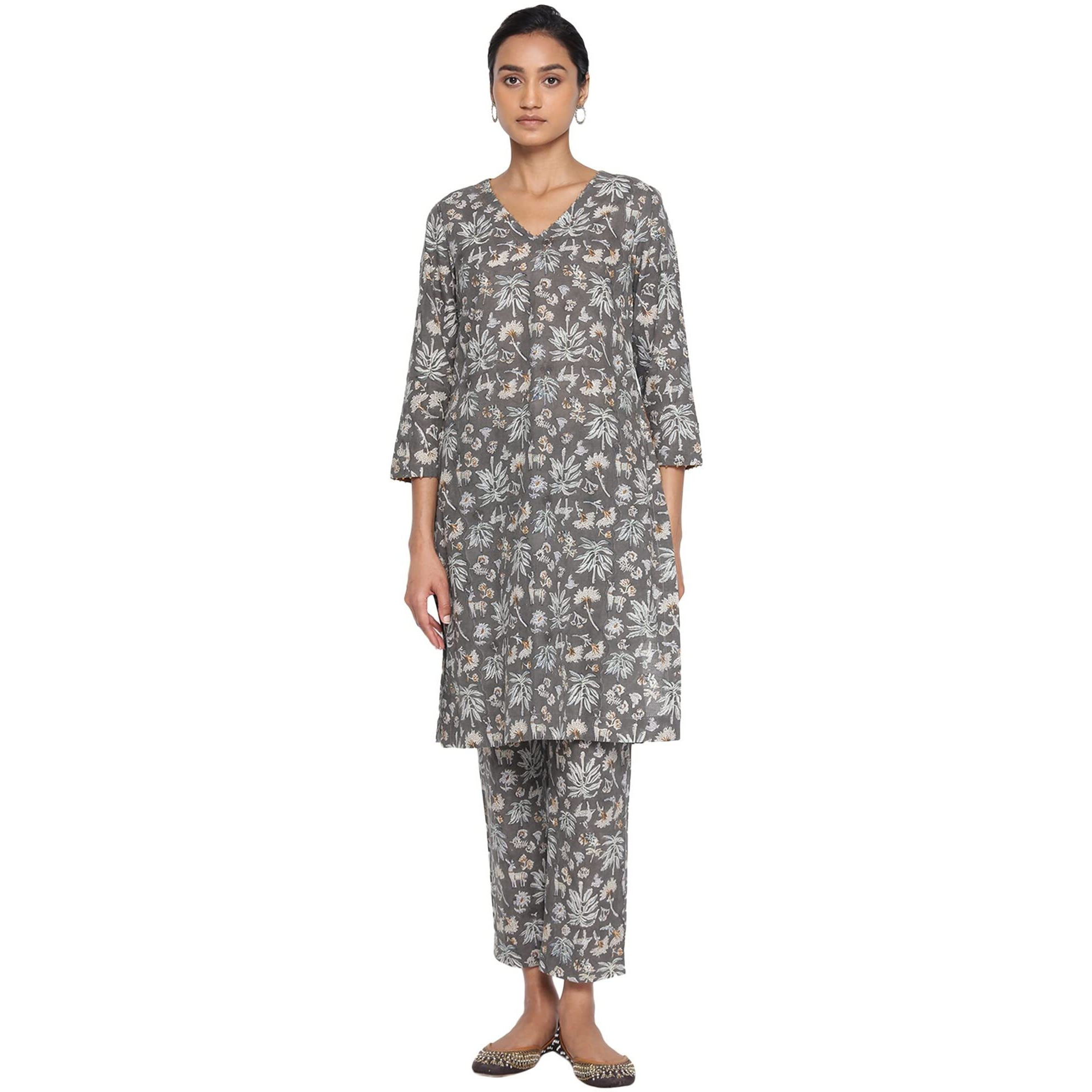 W For Woman Women's Cotton Regular Kurta (22Maf11477