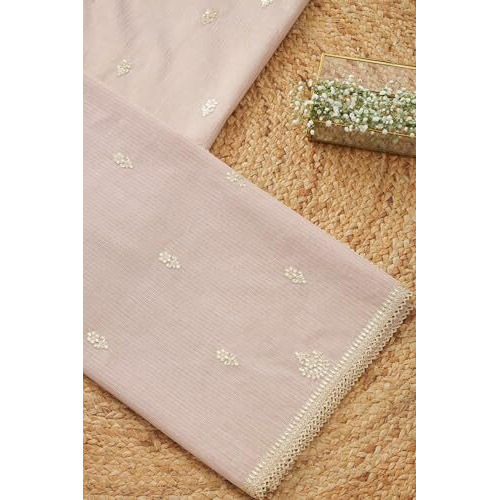 Soch Womens Onion Pink Silk Shimmer Embroidered Dupatta With Zari
