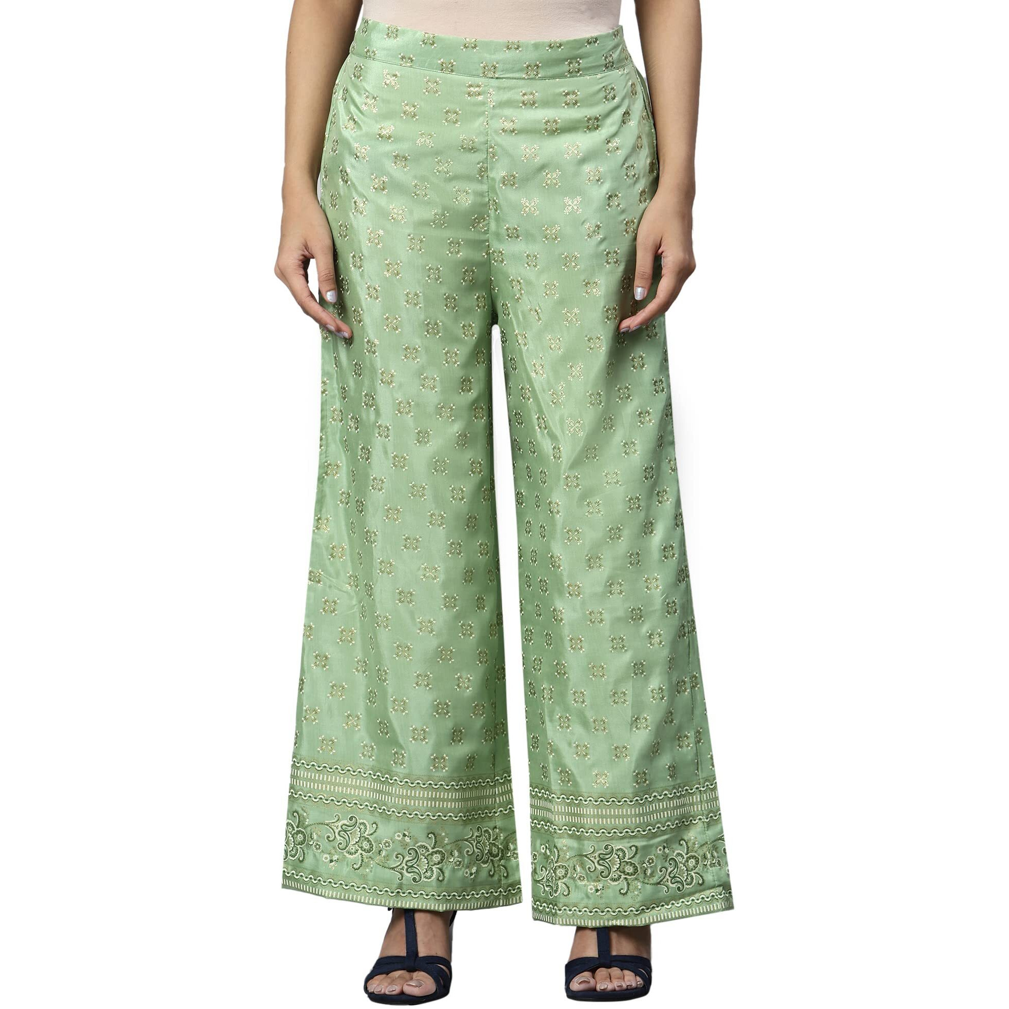 Aurelia Printed Strechable Palazzo Pants For Women | Ankle Length Palazzo Pants For Women