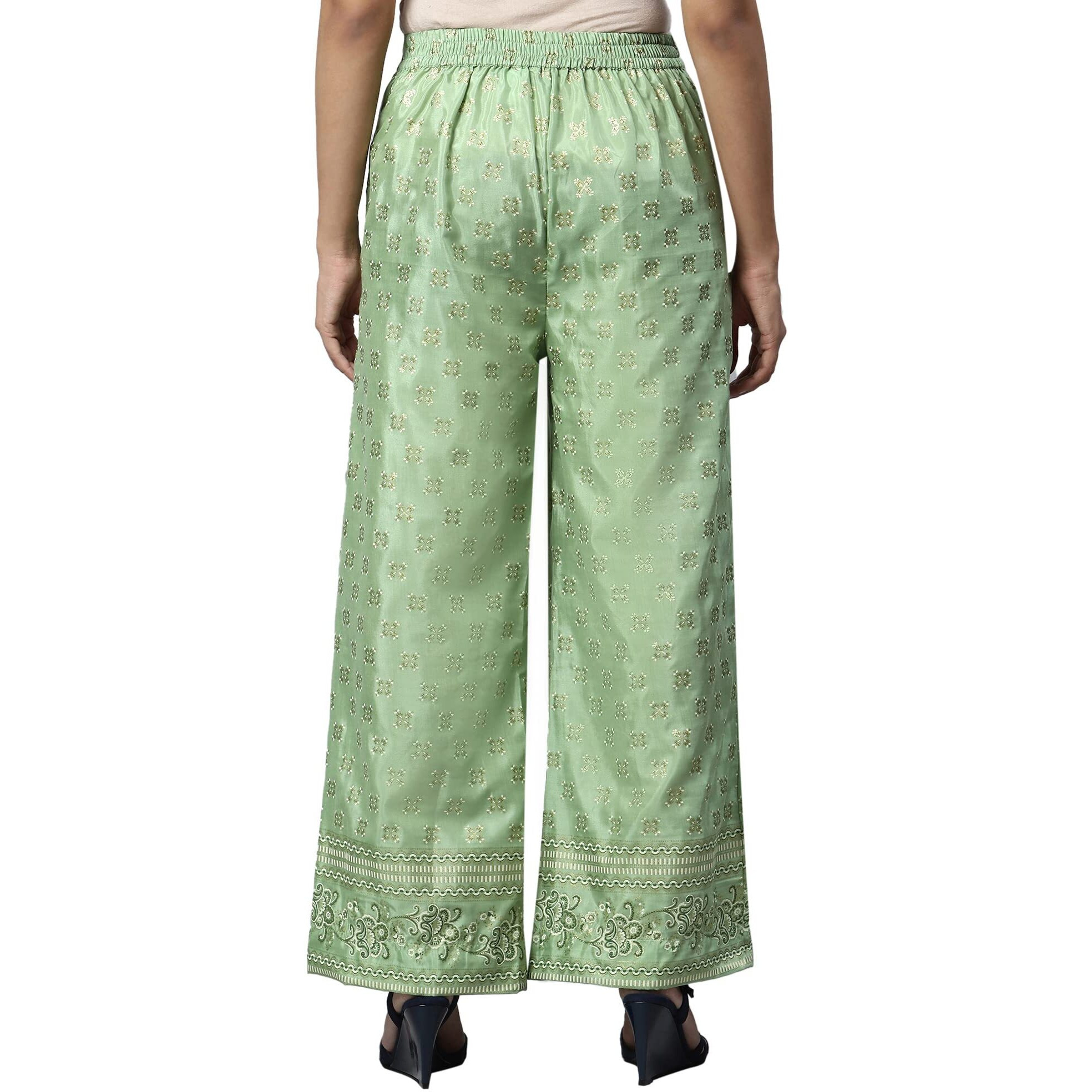 Aurelia Printed Strechable Palazzo Pants For Women | Ankle Length Palazzo Pants For Women