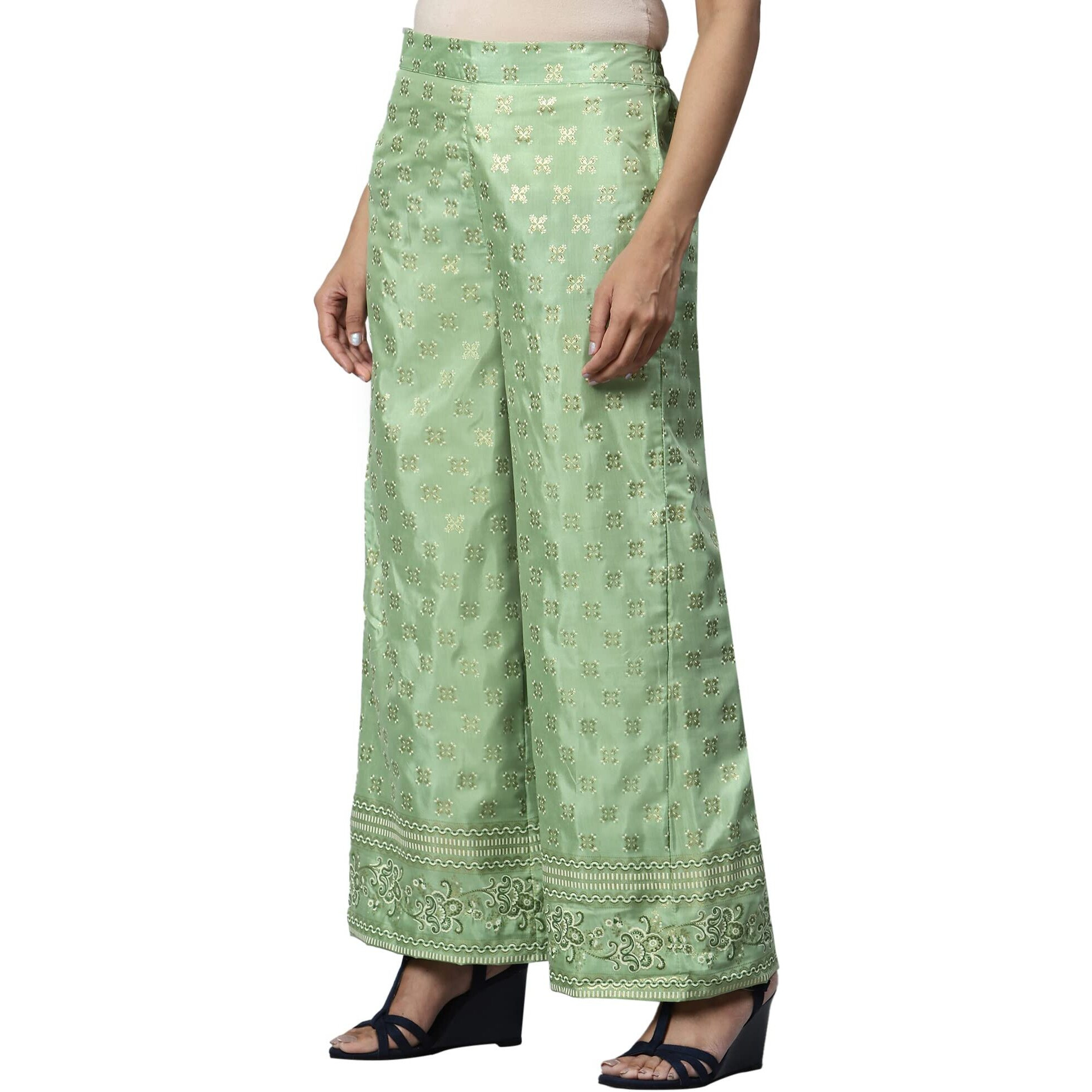 Aurelia Printed Strechable Palazzo Pants For Women | Ankle Length Palazzo Pants For Women