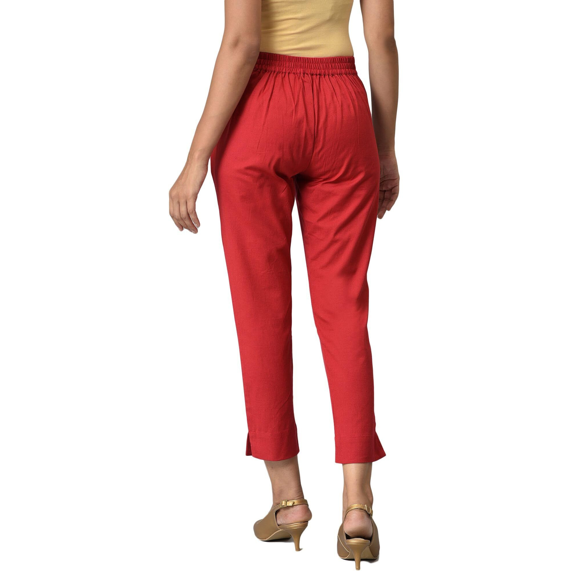 Aurelia Cotton Blend Strechable Trouser For Women | Ankle Length Trouser For Women | Cotton Blend Trouser For Women | Pants For Women