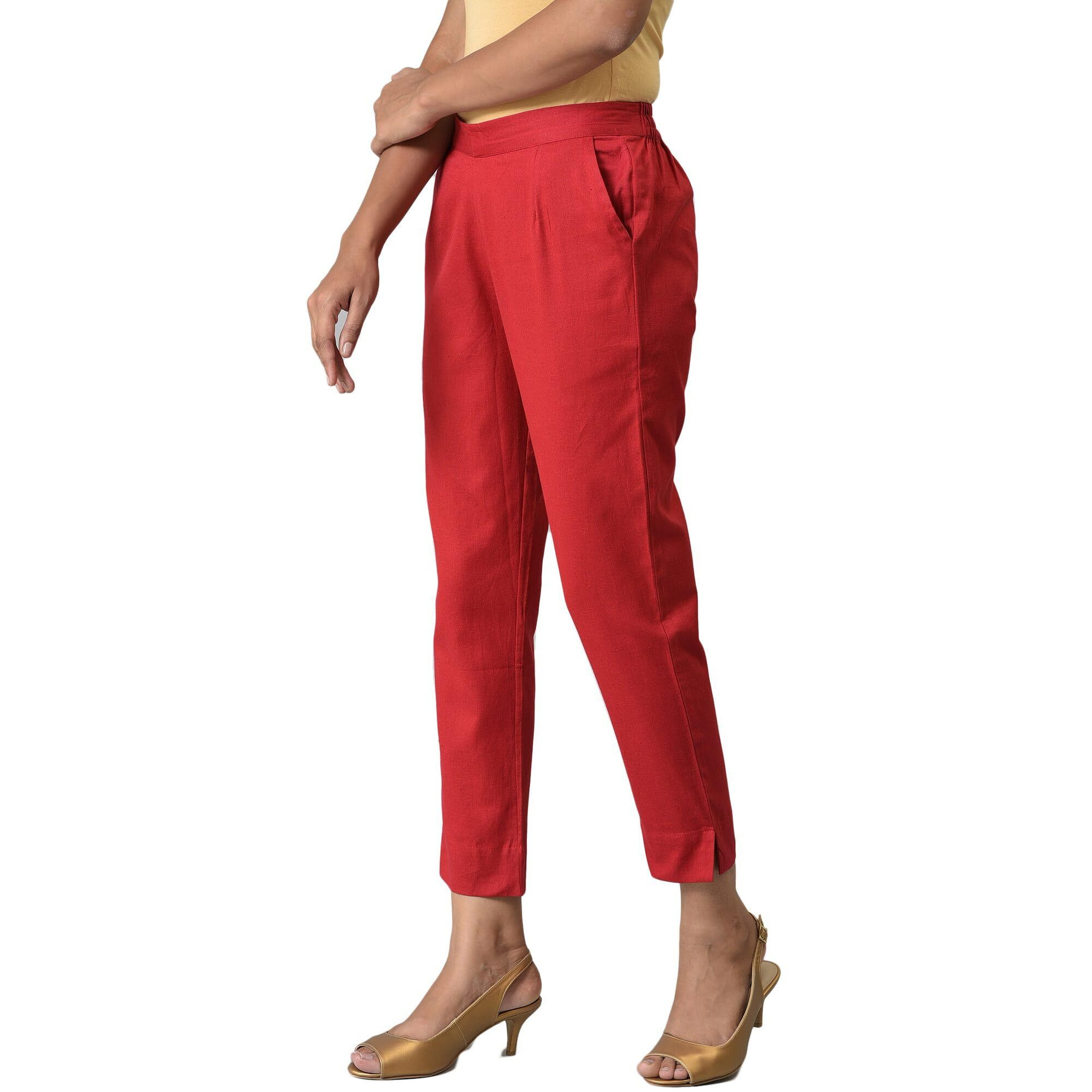 Aurelia Cotton Blend Strechable Trouser For Women | Ankle Length Trouser For Women | Cotton Blend Trouser For Women | Pants For Women