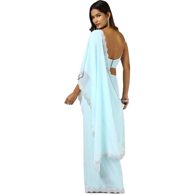 Soch Womens Powder Blue Georgette Saree