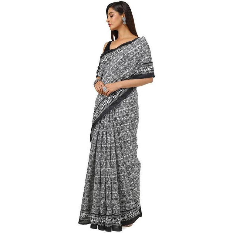 Soch Womens White Art Silk Ethnic Motifs Saree