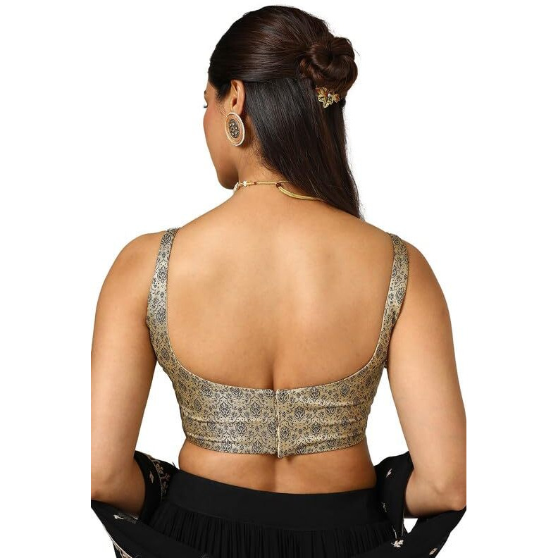 Soch Womens Black Tussar Woven Design Blouse