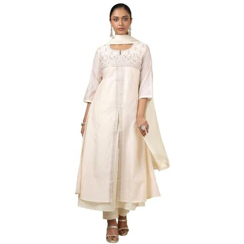Soch Women's Chanderi Salwar Suit Set (Ews5Cd21503_Beige