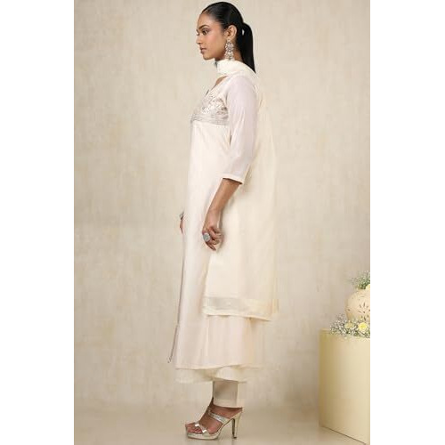 Soch Women's Chanderi Salwar Suit Set (Ews5Cd21503_Beige