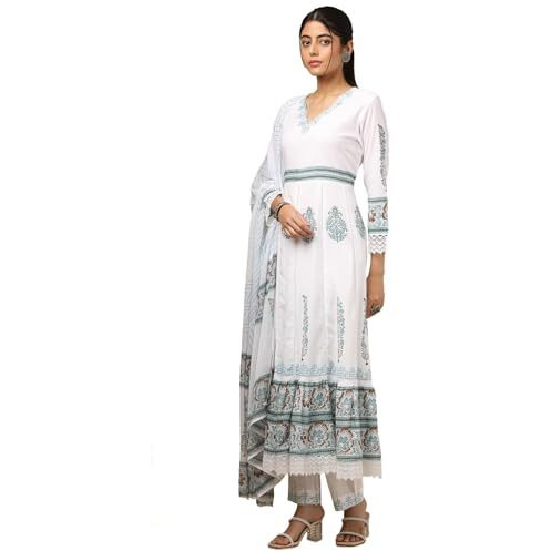 Soch Women's Cotton Salwar Suit Set (Cws5Cd21552_Off White