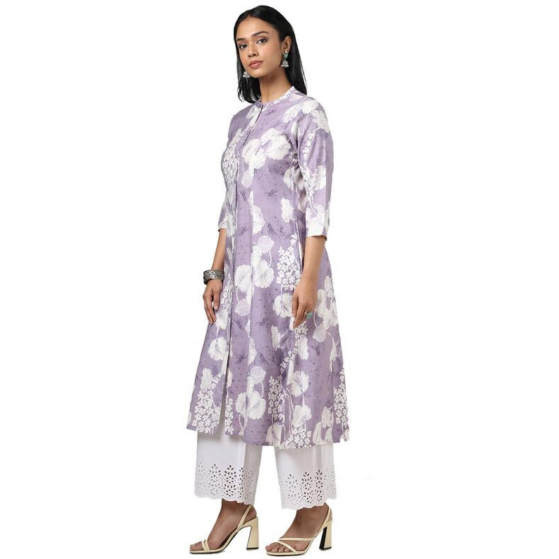 Soch Womens Purple Gadwal Floral Print Kurta
