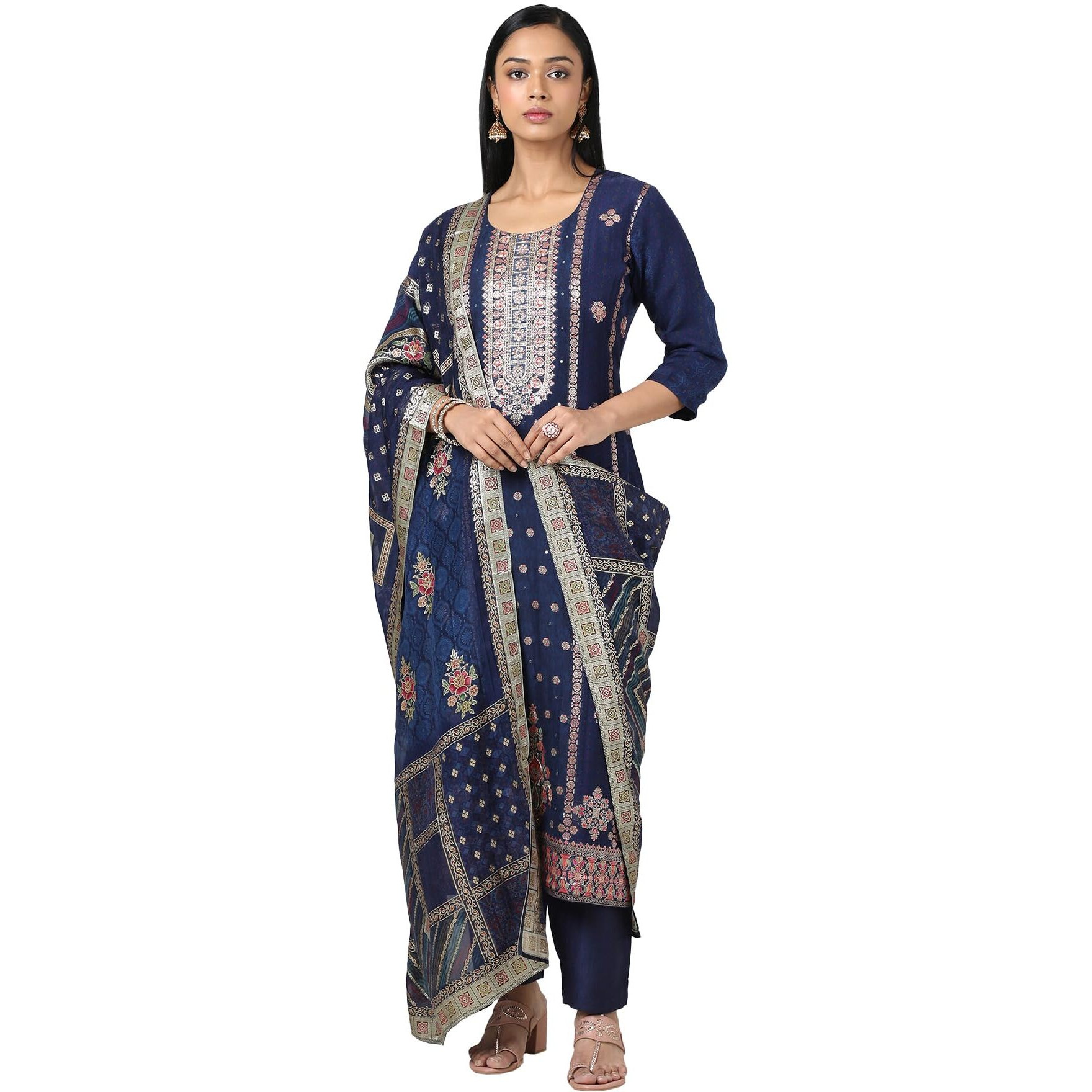 Soch Women's Brocade Salwar Suit Set (Ews5Cd21646B_Blue