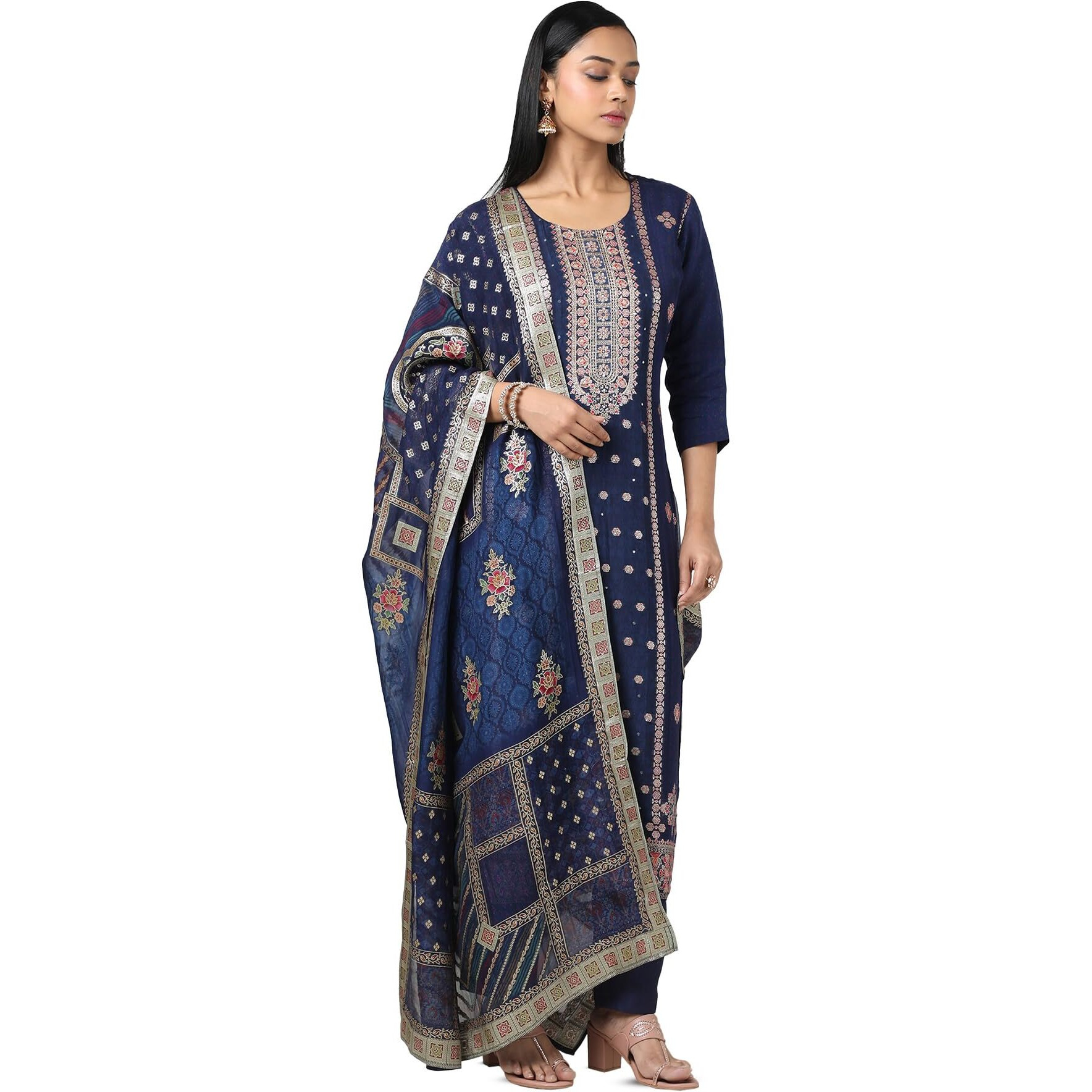 Soch Women's Brocade Salwar Suit Set (Ews5Cd21646B_Blue