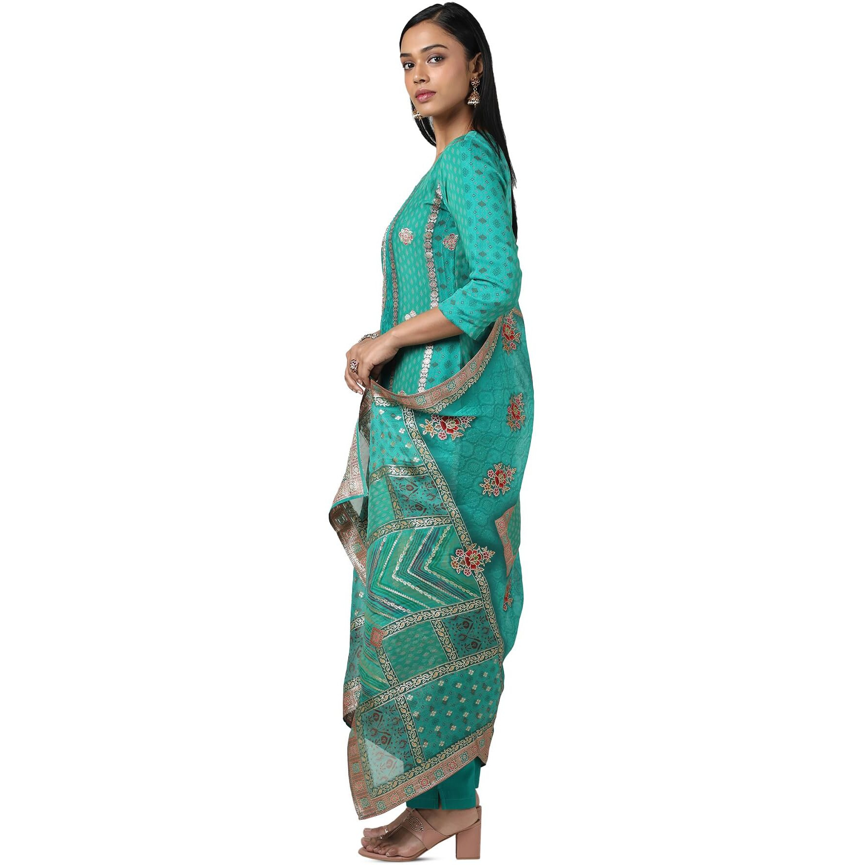 Soch Women's Brocade Salwar Suit Set (Ews5Cd21646C_Green