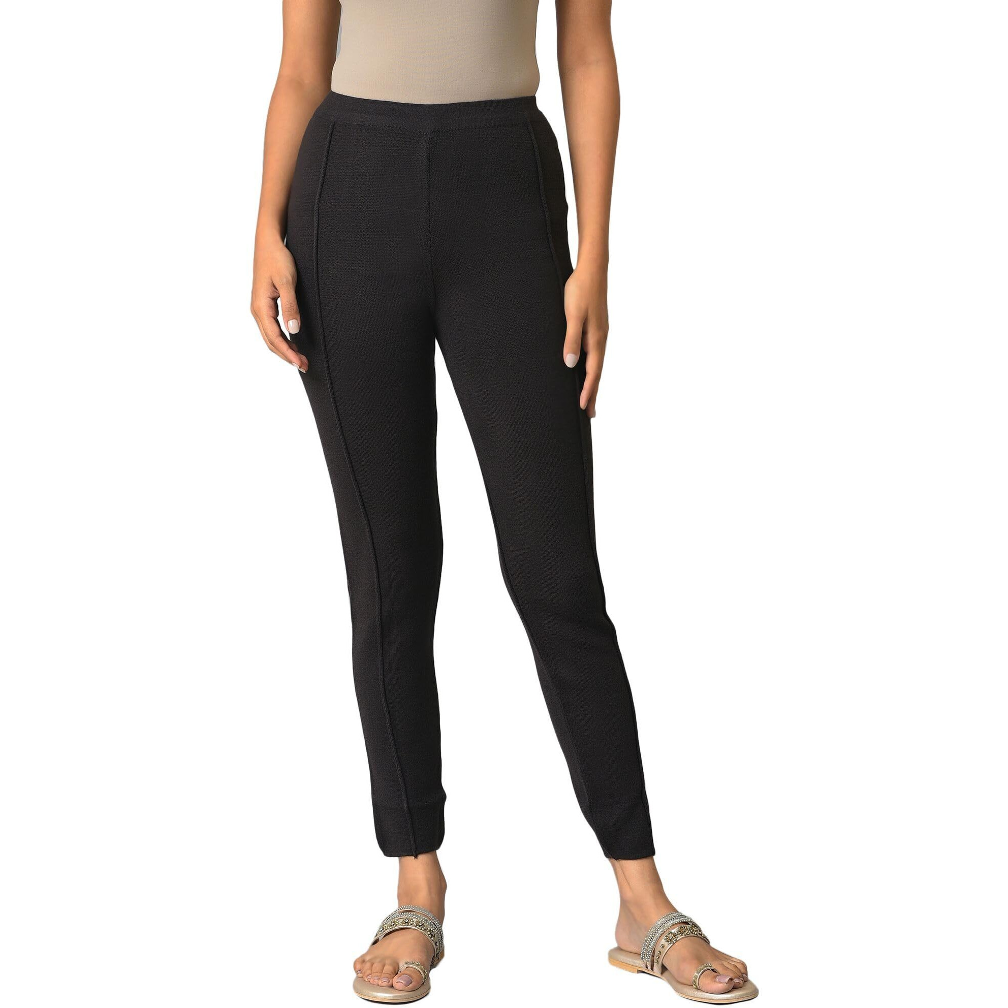 W For Woman Dark Brown Knitted Winter Tights_22Now60424-218385_L_Wl