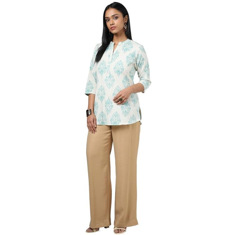Soch Womens Beige Cotton Flex Ethnic Motifs Tunic