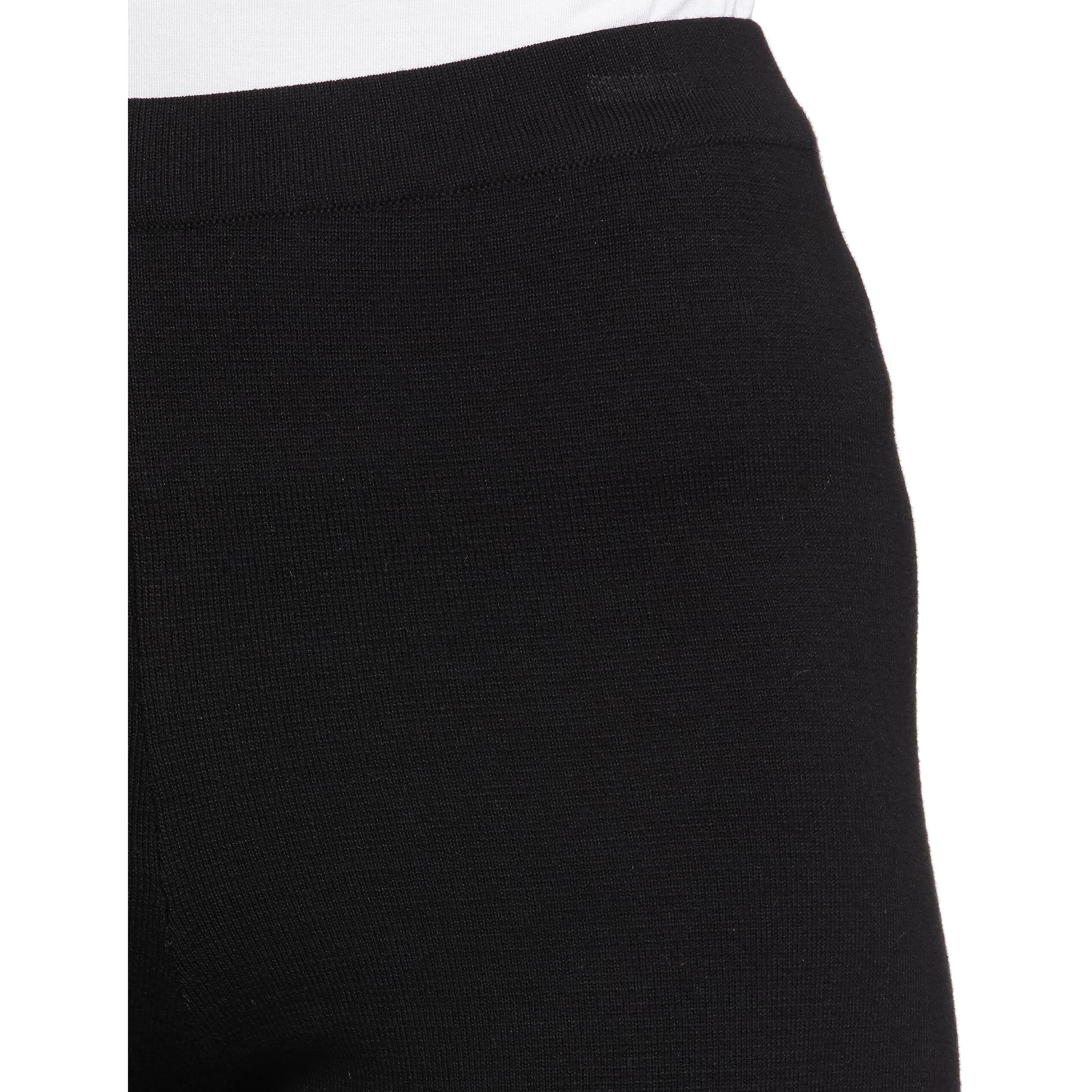 W For Woman Black Solid Knitted Flared Pants_22Now62078-218398_S