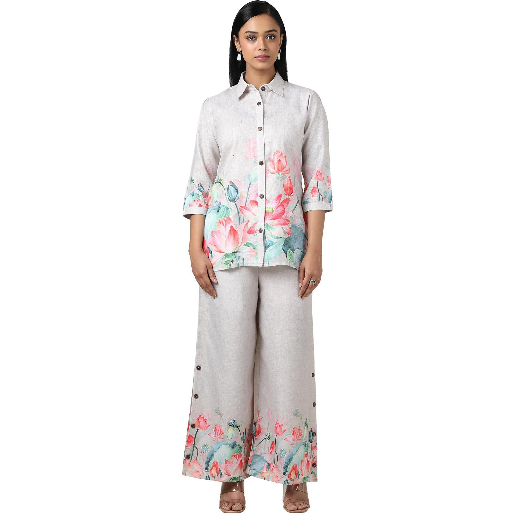 Soch Women's Linen Co-Ords Set (Fws5Ks10700A_Beige