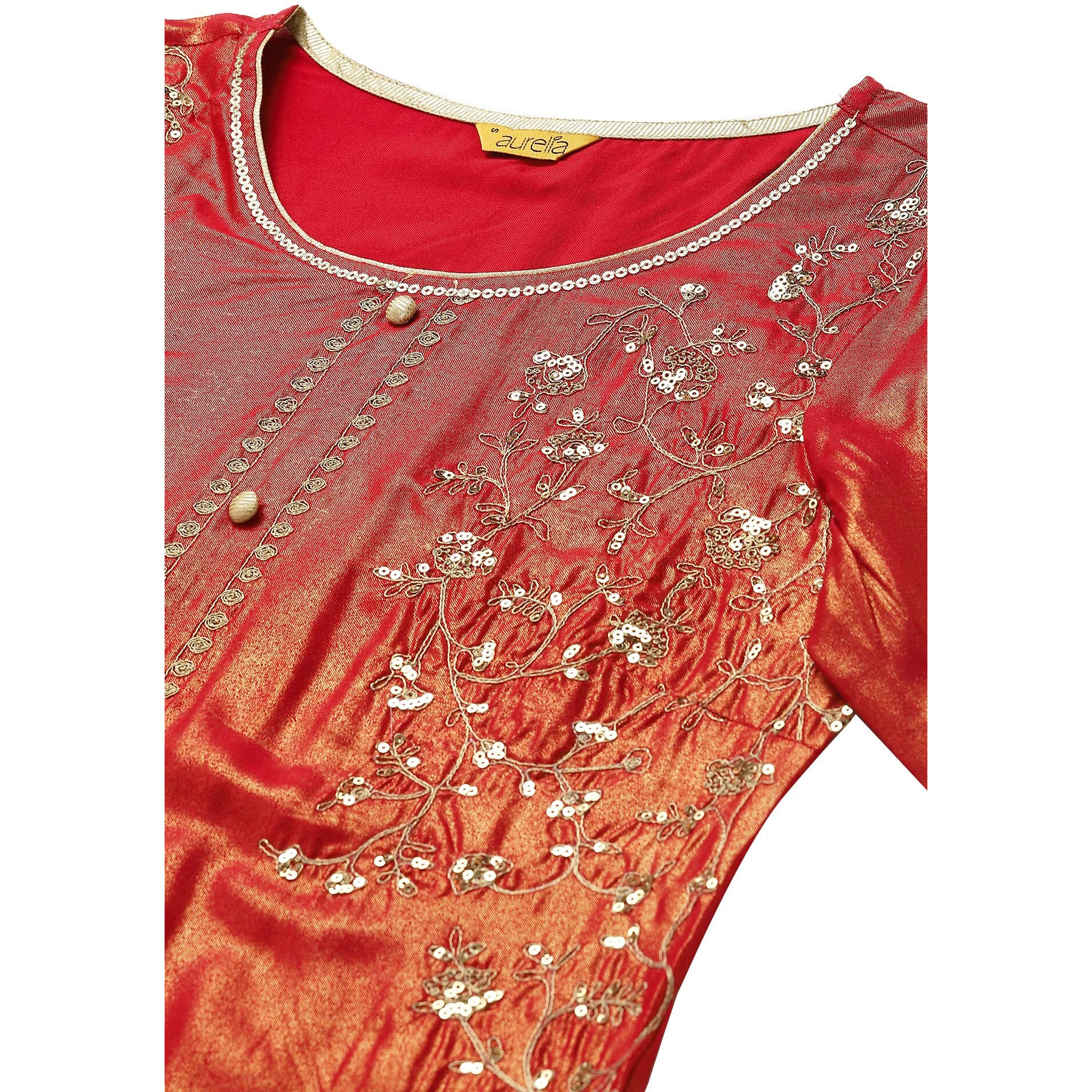 Aurelia Women Light Maroon Rayon Geometric Printed Straight Kurta_22Aua13520-506030_S