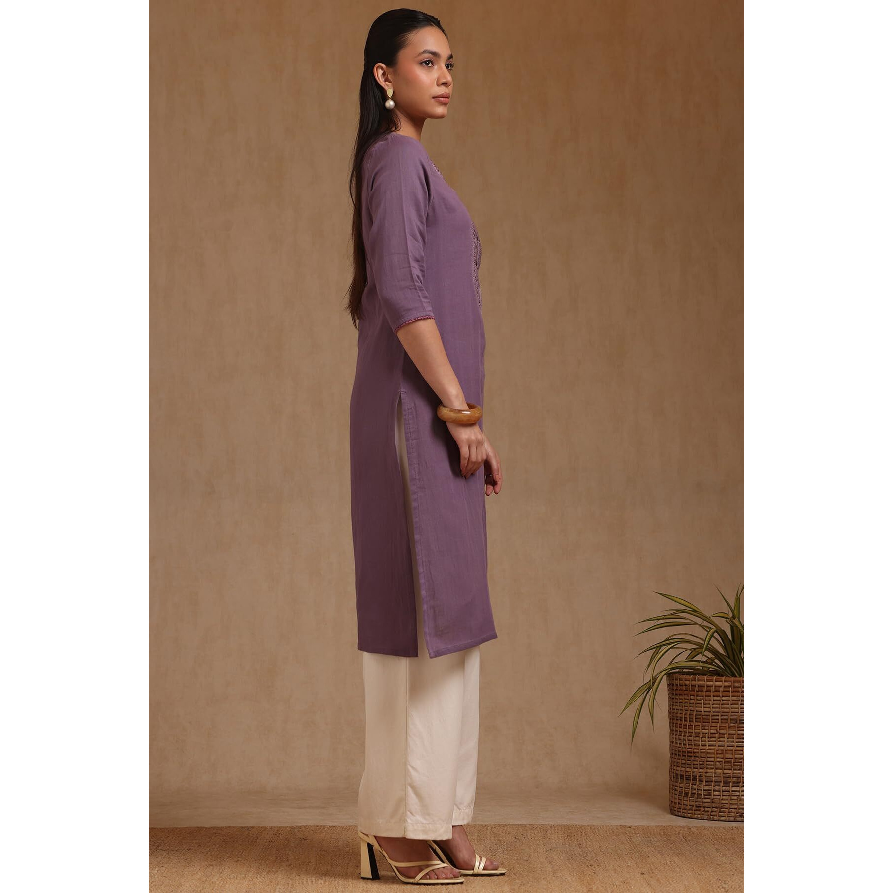 Soch Women's Cotton Regular Kurta (Cws5Ku61163_Purple