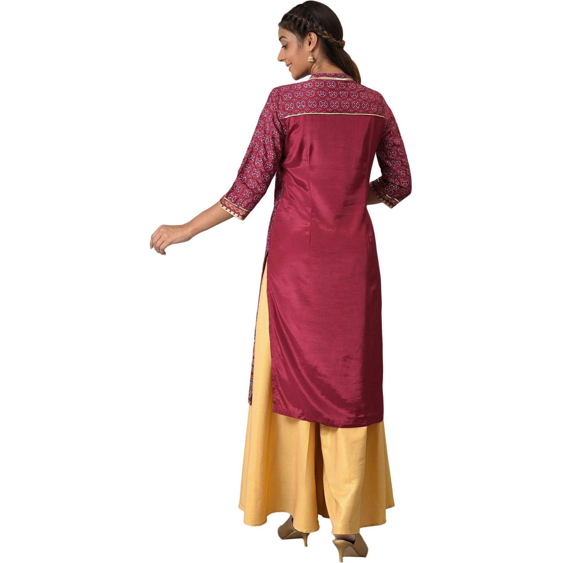Aurelia Women's Viscose Regular Kurta (22Aua12664-504825_Maroon