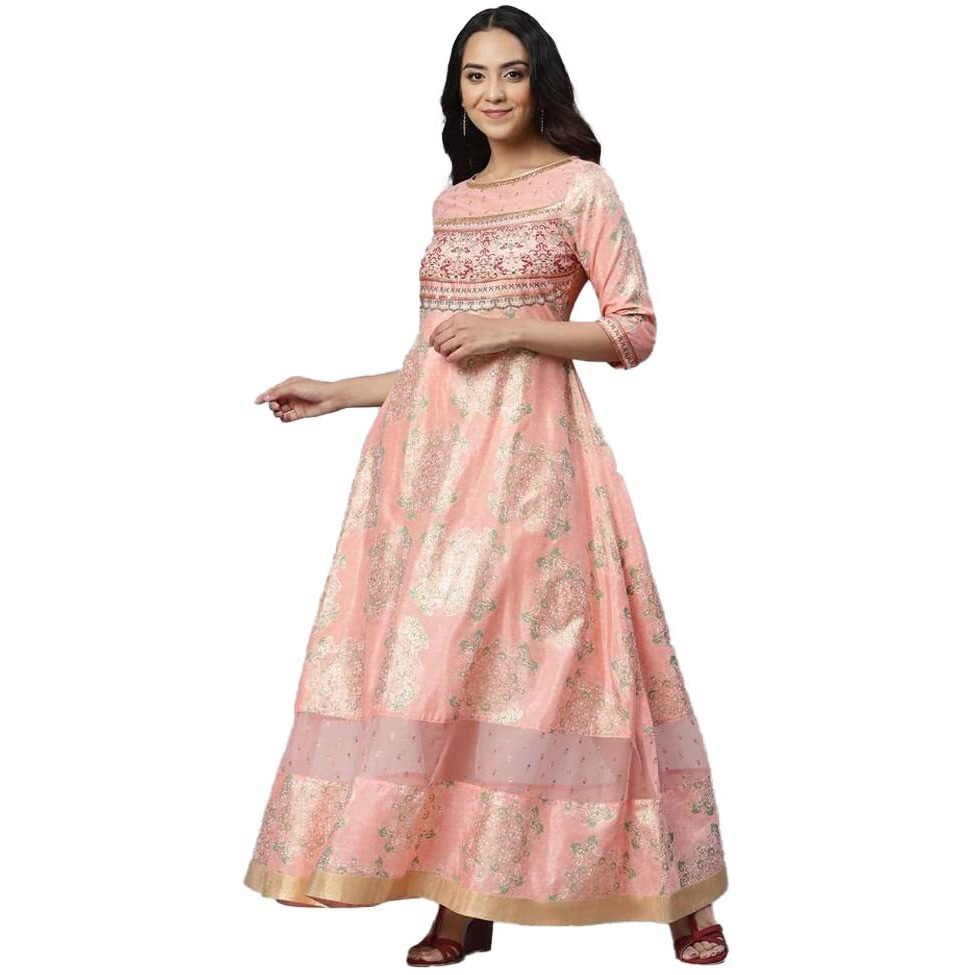 Aurelia Women Pink Salt Geometric Printed A-Line Ankle Length Dress_22Aua12667-506147_L