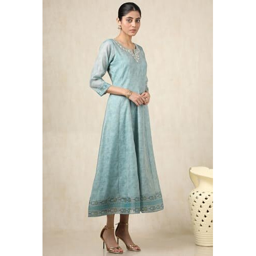 Soch Women's Kota Maxi Dress (Ews5Ku61270_Turquoise Blue
