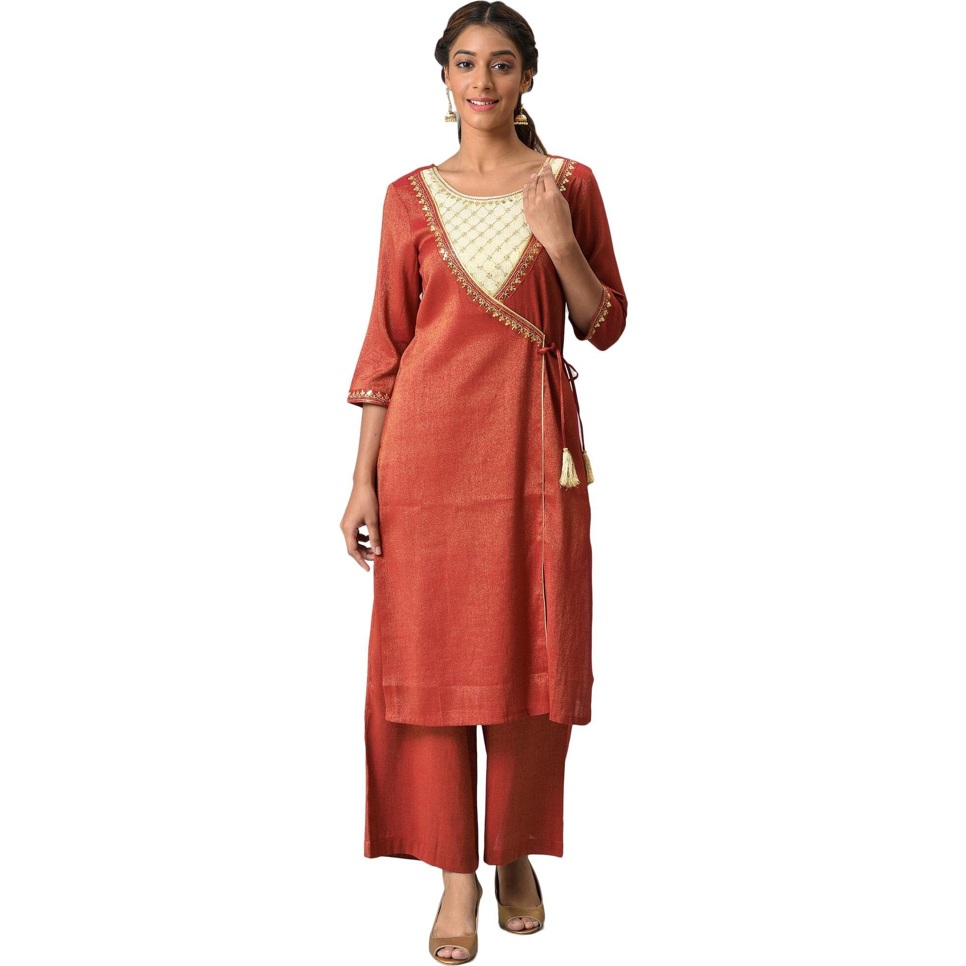 Aurelia Women's Viscose Set (22Auas12676-702895_Red