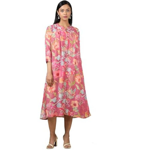 Soch Women's Muslin Midi Dress (Ews5Ku61080_Onion Pink